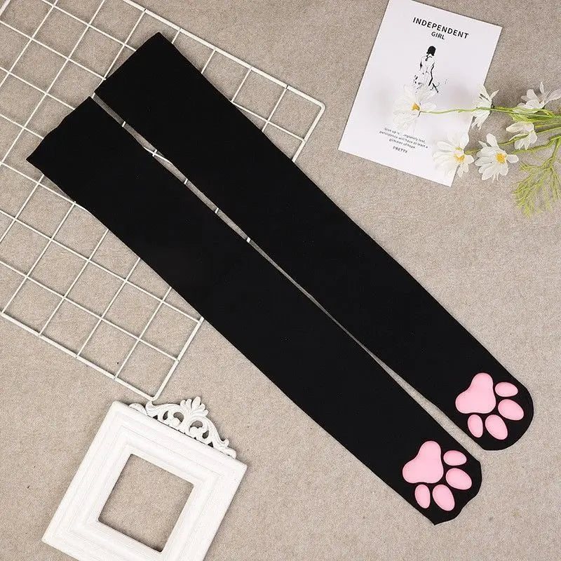 3D Cat Paw Knee Length Socks Cute Novelty Home Wear Socks