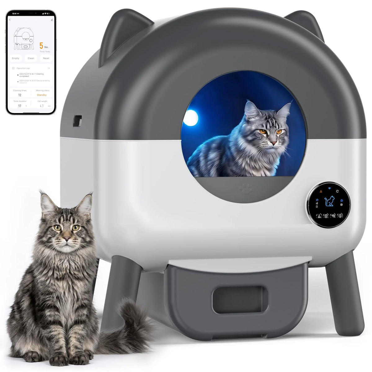 HiMISS App Controlled Automatic Self Cleaning Cat Litter Box