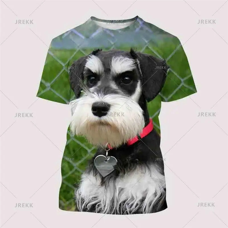 Schnauzer Dog Graphic T Shirt For Men 3D Print Streetwear