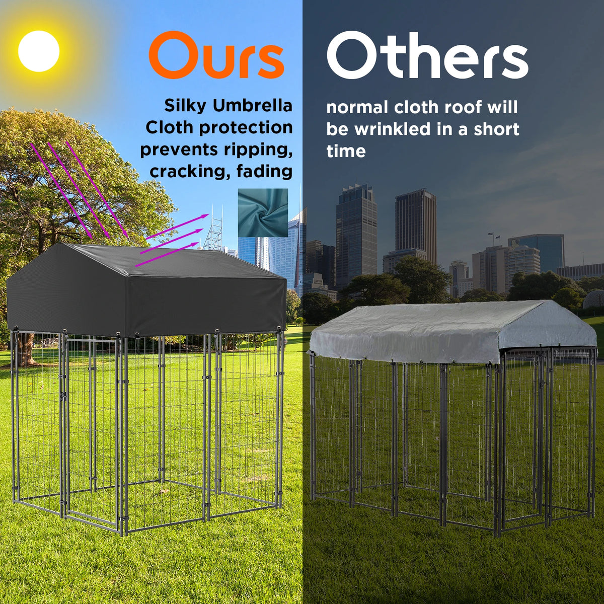 Durable Iron Outdoor Dog Cage Playpen Enclosure With Roof