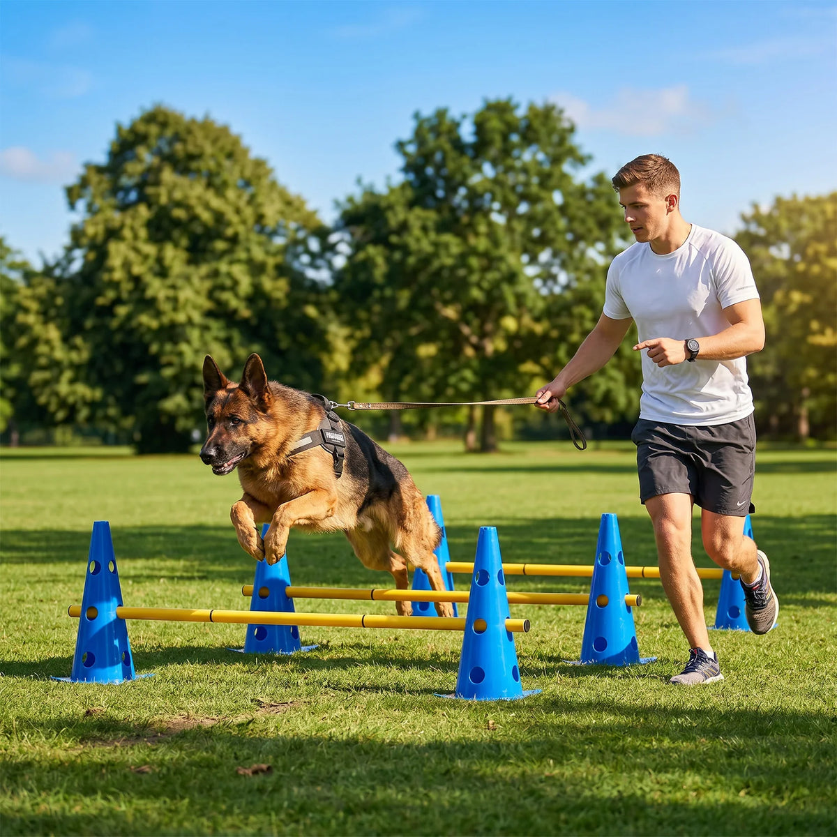Dog Agility Training Set With Adjustable Hurdles And Training Cones