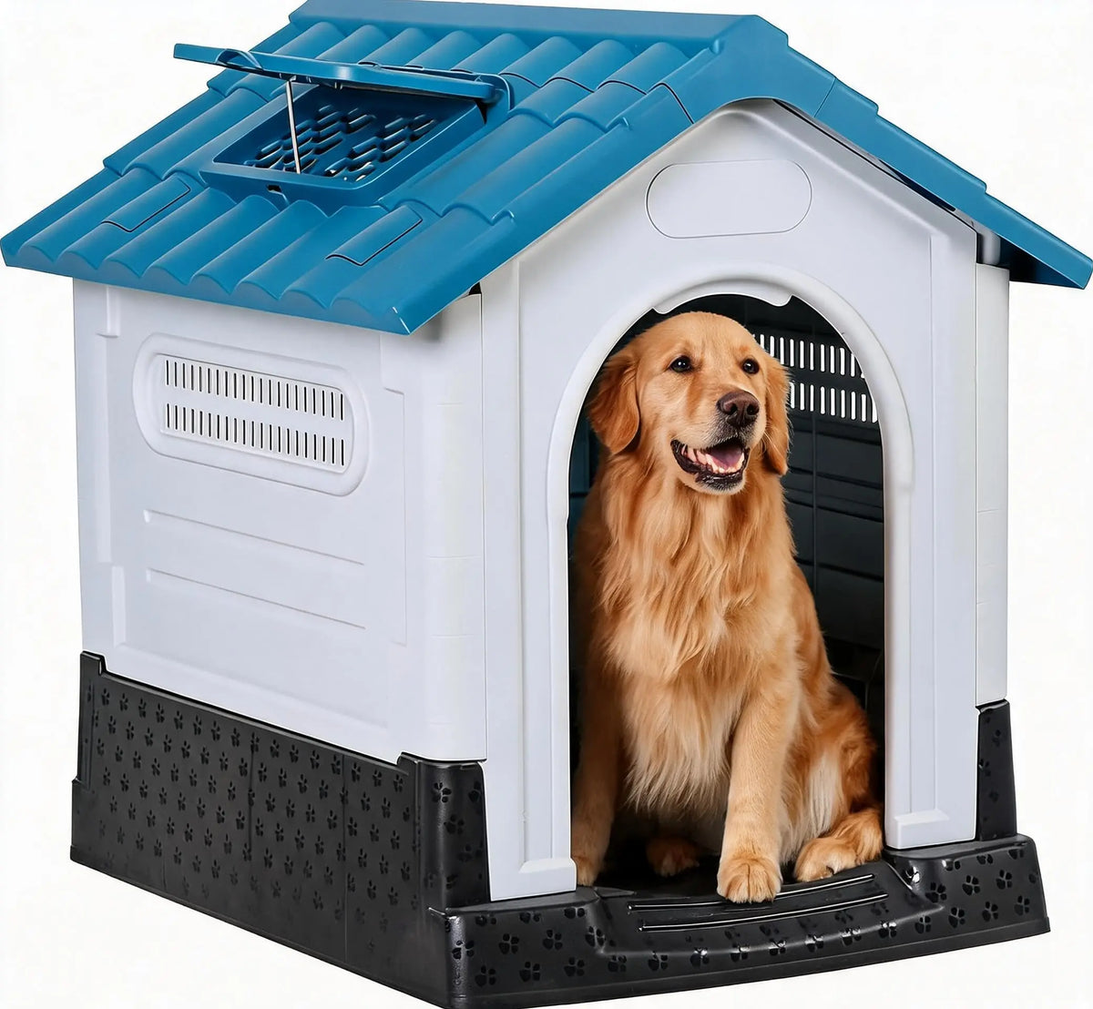 Twister Waterproof Two Door Dog House With Elevated Base