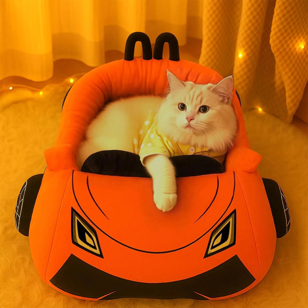 CWV Supercar Cat Bed Soft Cozy Washable Coral Fleece