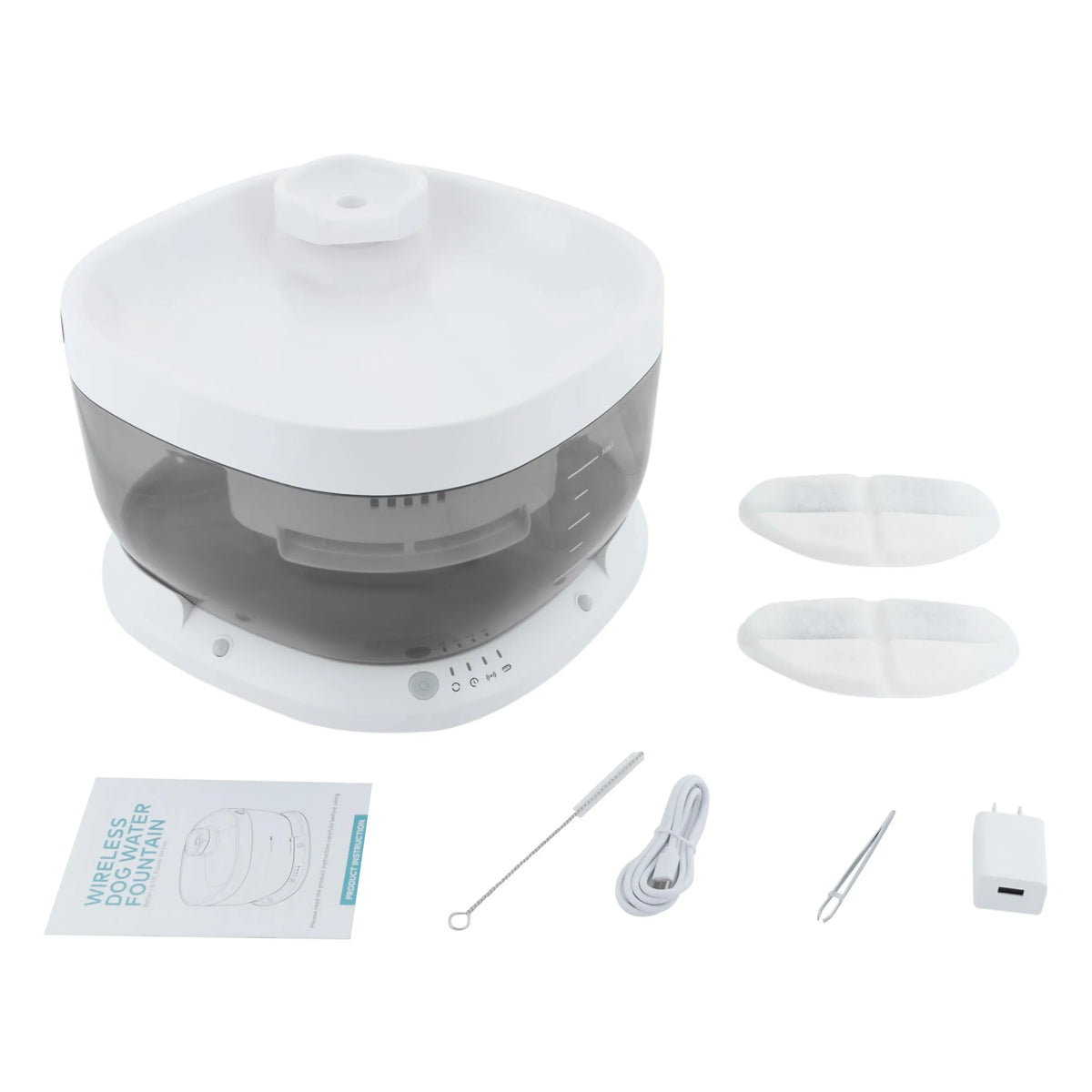 Rechargeable Pet Drinking Fountain With Silent Pump And Replaceable Filter