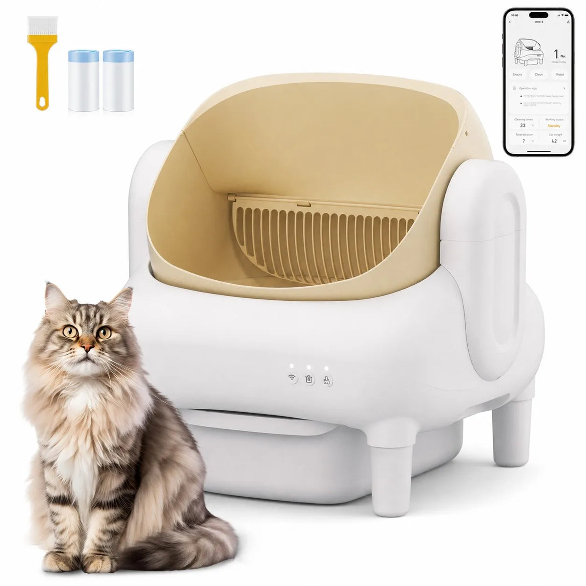 Smart Self Cleaning Cat Litter Box With WiFi App Monitoring