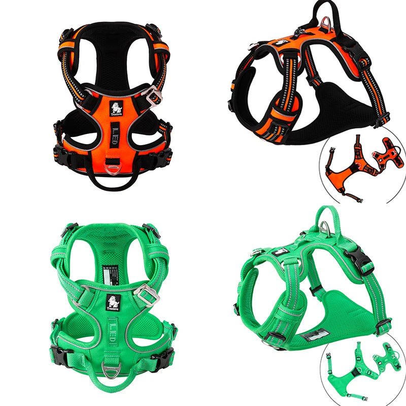 TRUELOVE Reflective Adjustable No Pull Dog Harness for Walking Safety