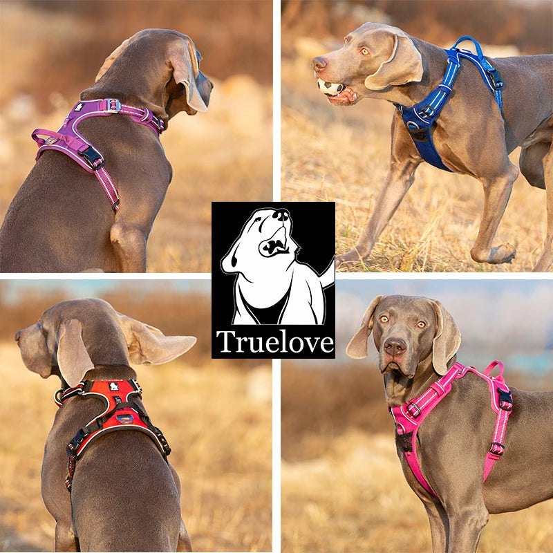 TRUELOVE Reflective Adjustable No Pull Dog Harness for Walking Safety