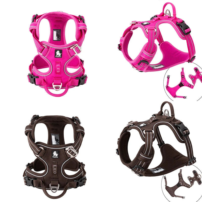 TRUELOVE Reflective Adjustable No Pull Dog Harness for Walking Safety