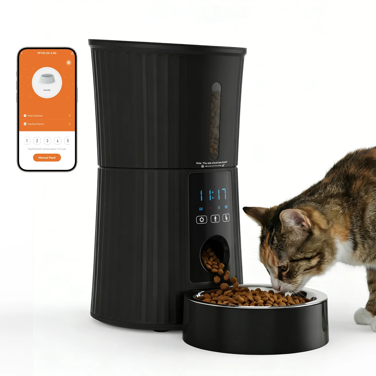 Smart Automatic Cat Feeder With App Control Dual Power Supply