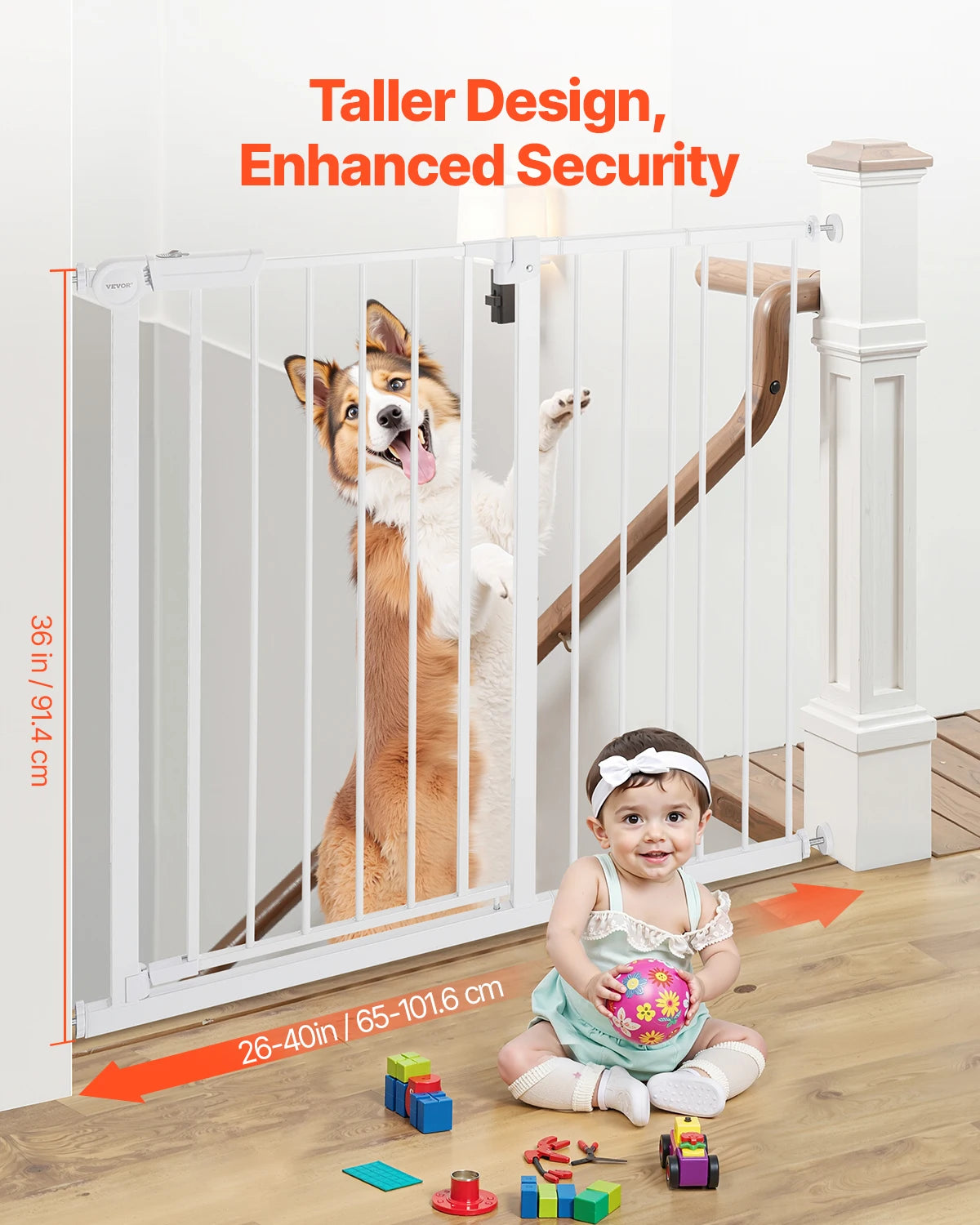 SucceBuy Baby Gate Walk Thru With Pressure Mount Barrier