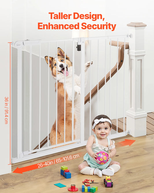 SucceBuy Baby Gate Walk Thru With Pressure Mount Barrier