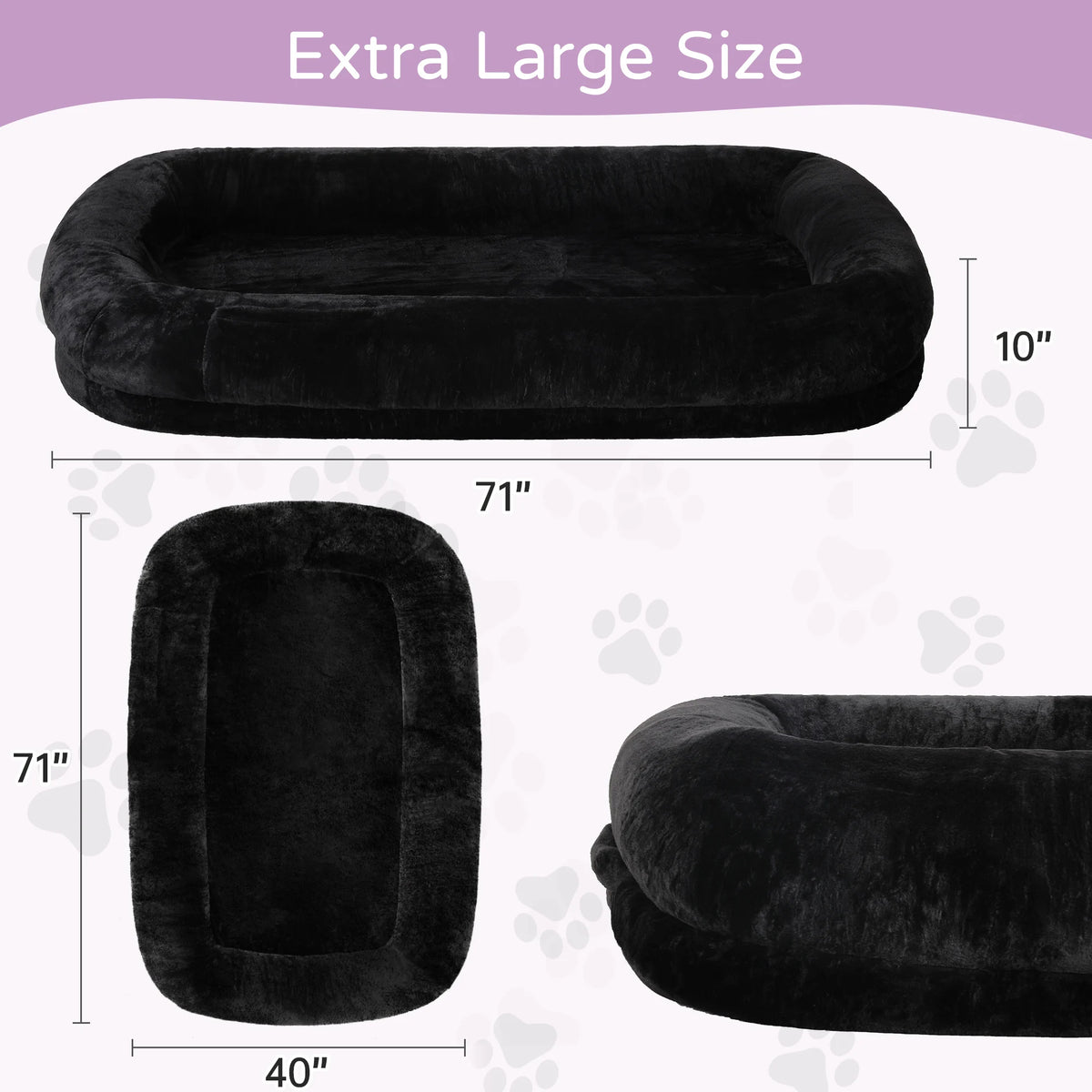 Premium Orthopedic Faux Fur Human Dog Bed With Washable Cover