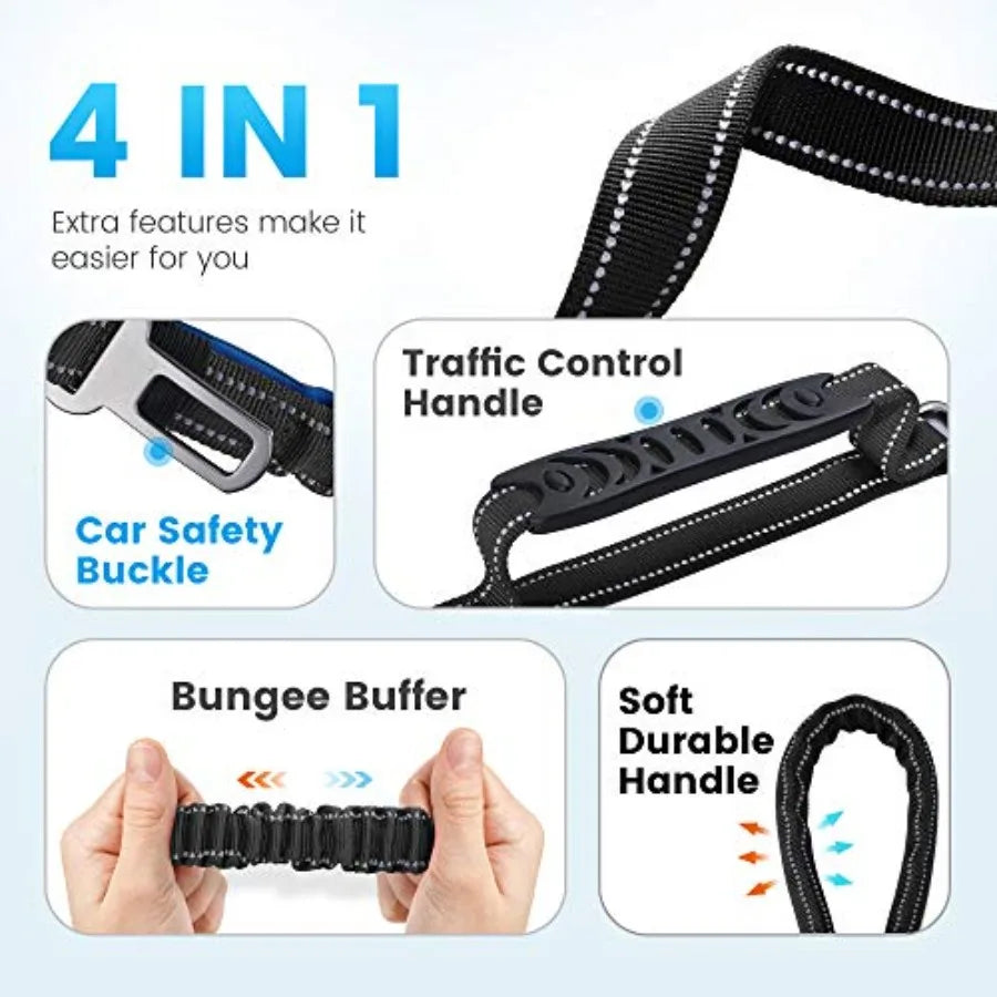 Heavy Duty Nylon Reflective Dog Leash With Comfortable Padded Handle
