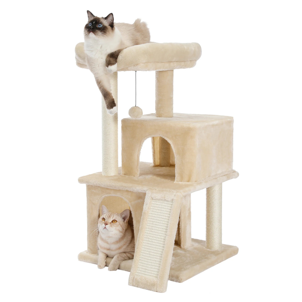 Pawz Road Cat Tower Double Condos Spacious Perch Sisal Post