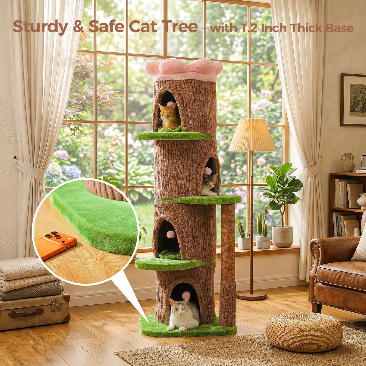 PAWZ Road Luxury Indoor Cat Tower Featuring Plush Condos