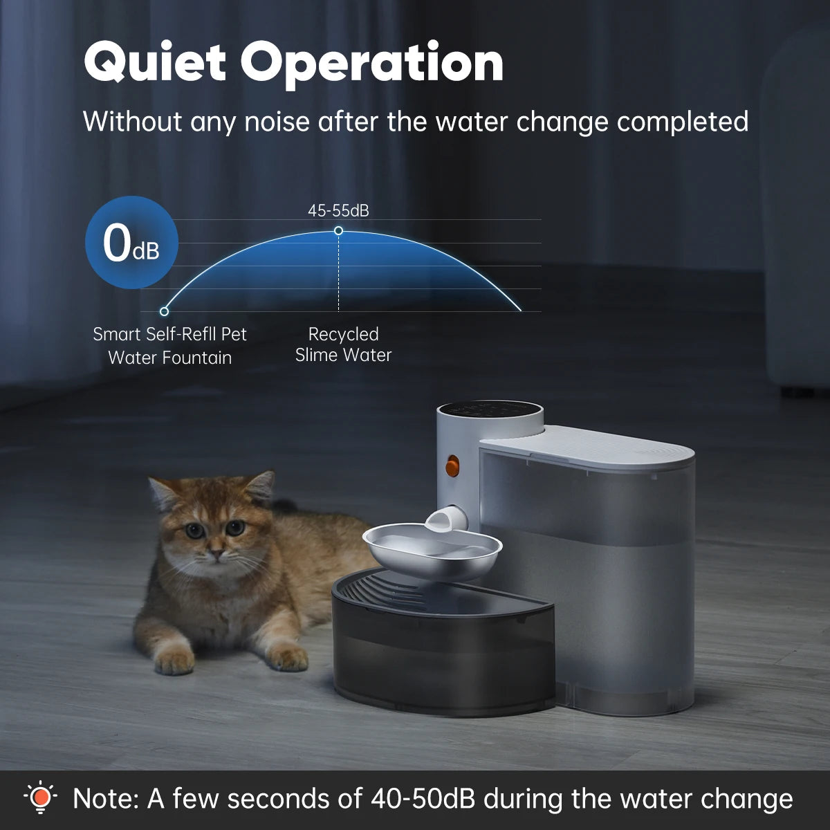 Petgravity Automatic Stainless Steel Water Dispenser Bowl For Cats