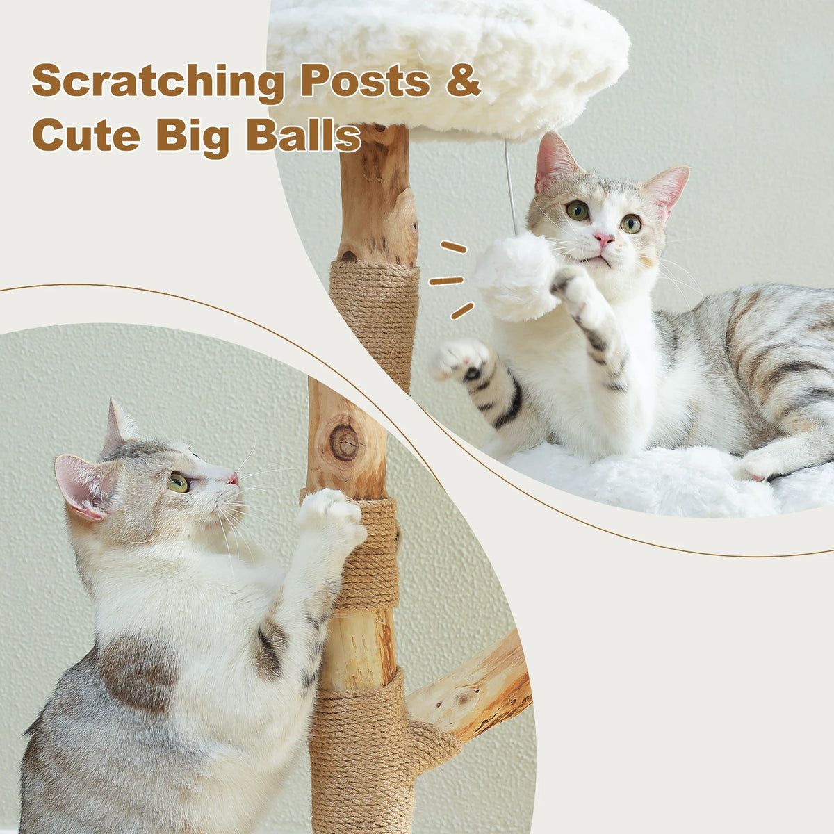 PAWZ Road Flower Cat Tree Wooden Tower Sisal Scratching Post