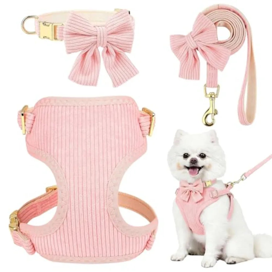Adjustable Dog Collar Harness And Leash Set For Daily Walks