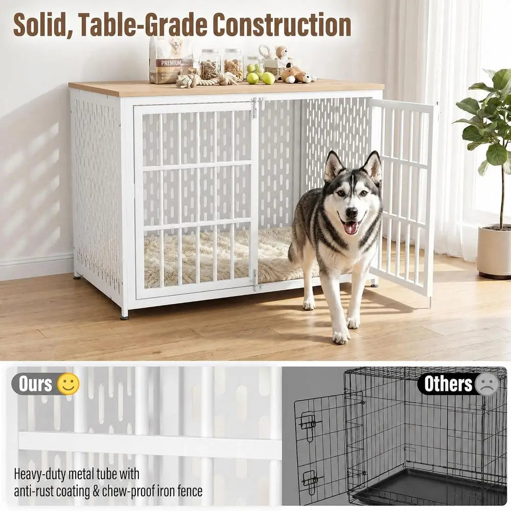 Heavy Duty Dog Crate Furniture With Indoor Decorative Table