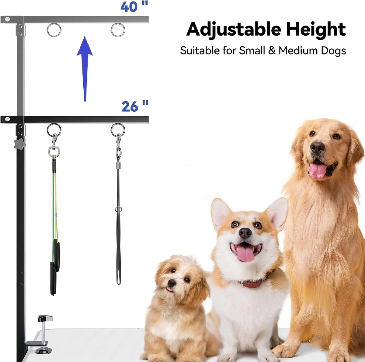 Adjustable Pet Grooming Hammock With Table Clamp Arm And Sling