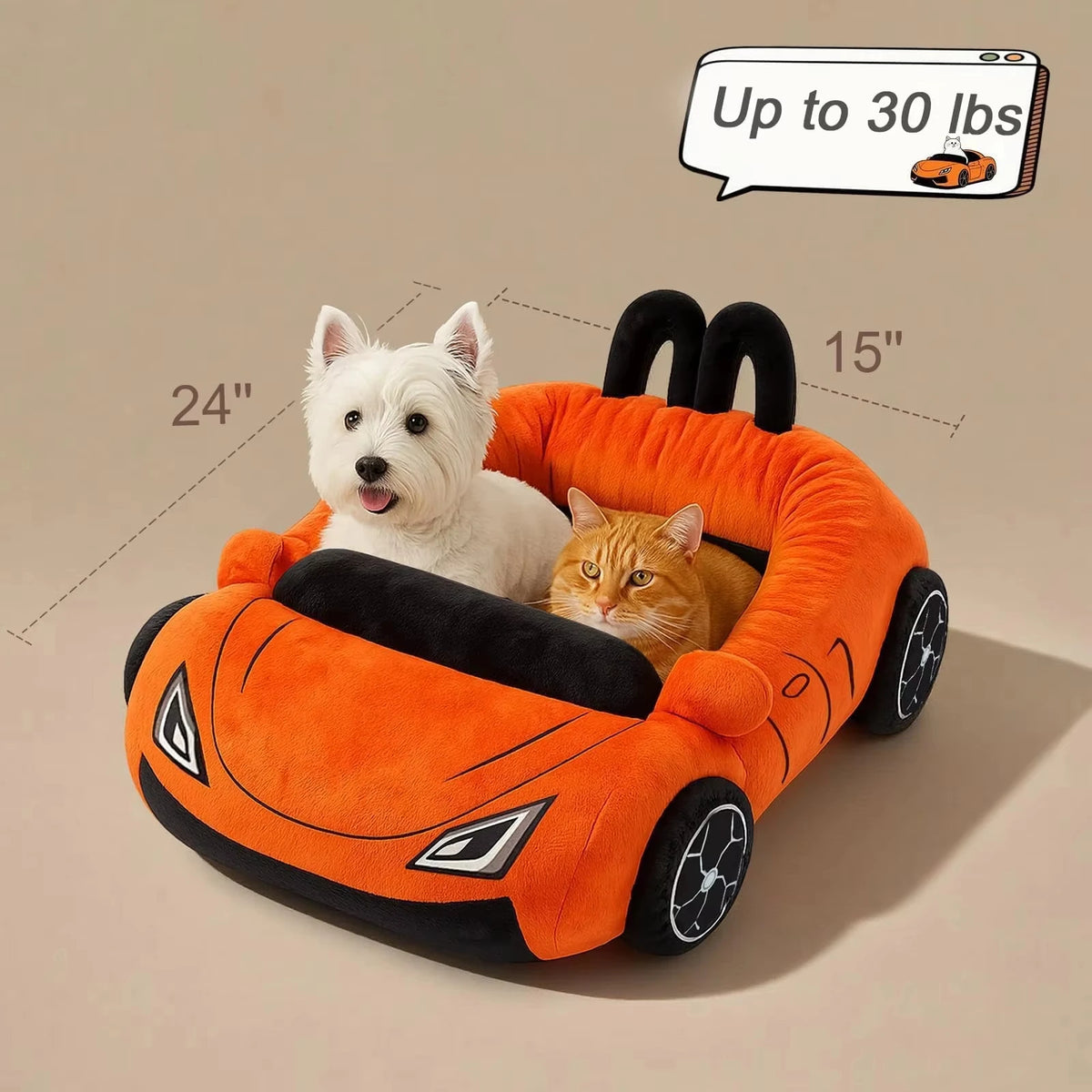 CWV Supercar Cat Bed Soft Cozy Washable Coral Fleece
