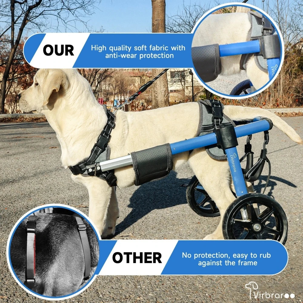 Dog Wheelchair For Back Legs With All Terrain Tires