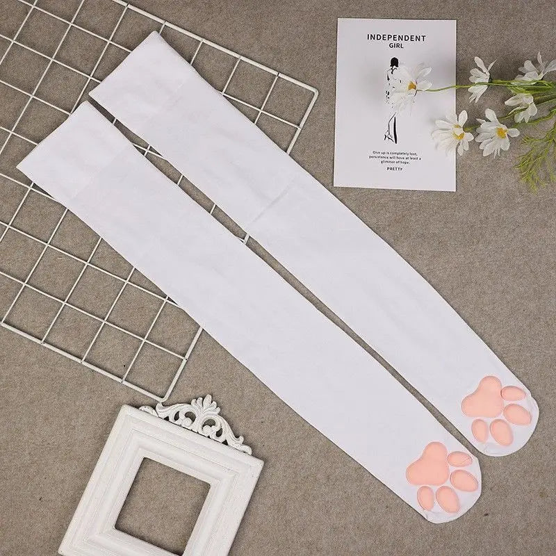 3D Cat Paw Knee Length Socks Cute Novelty Home Wear Socks