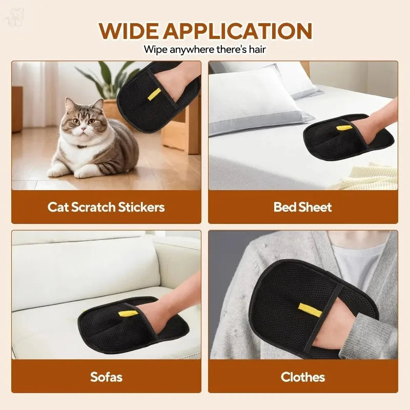 Reusable Static Pet Hair Removal Gloves For Clothes And Upholstery