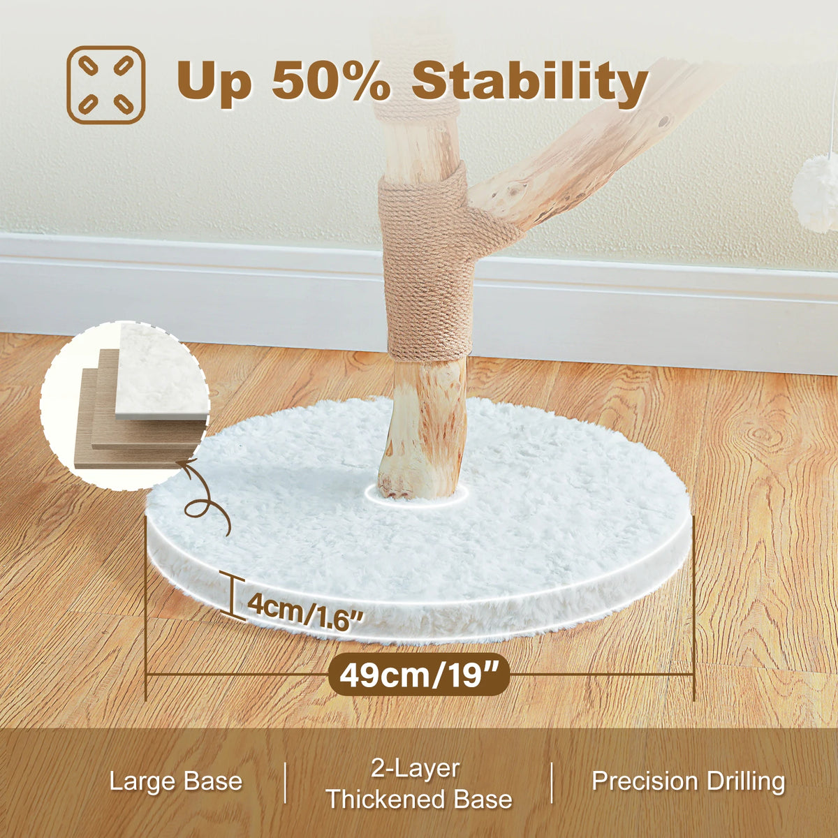 PAWZ Road Flower Cat Tree Wooden Tower Sisal Scratching Post