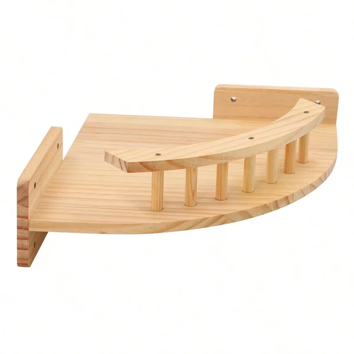 CWV Wall Mounted Wooden Corner Cat Tree And Hammock Set
