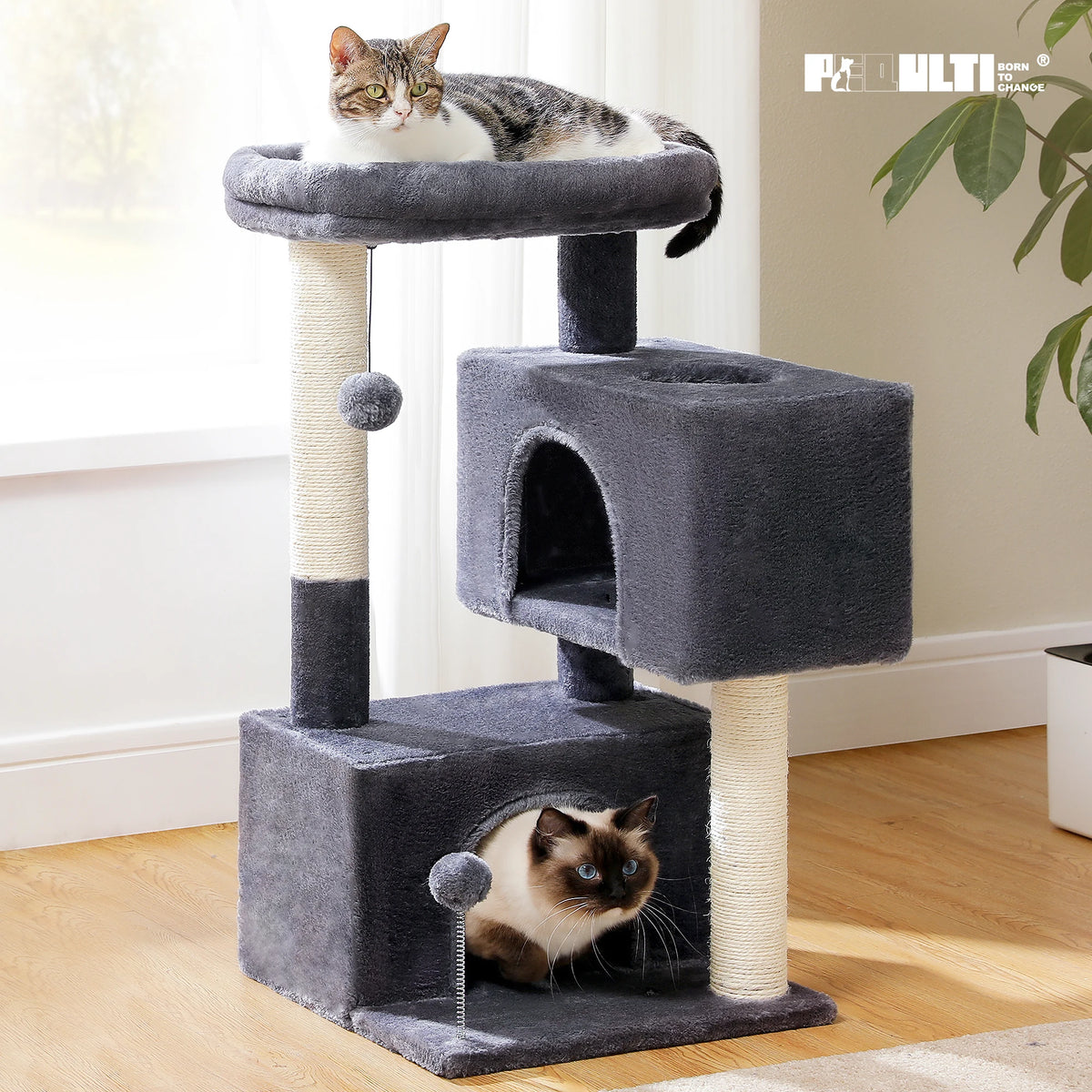 PAWZ Road Multi Level Cat Tower With Sisal Scratching Posts