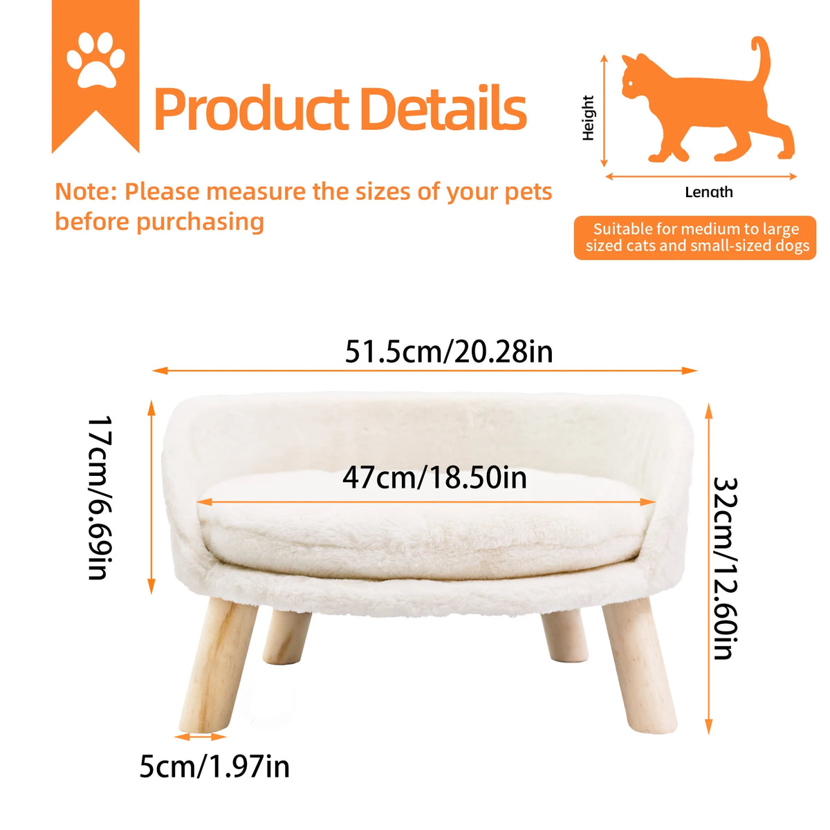 Borwart Removable Cover Padded Pet Sofa Bed With Waterproof Cushion