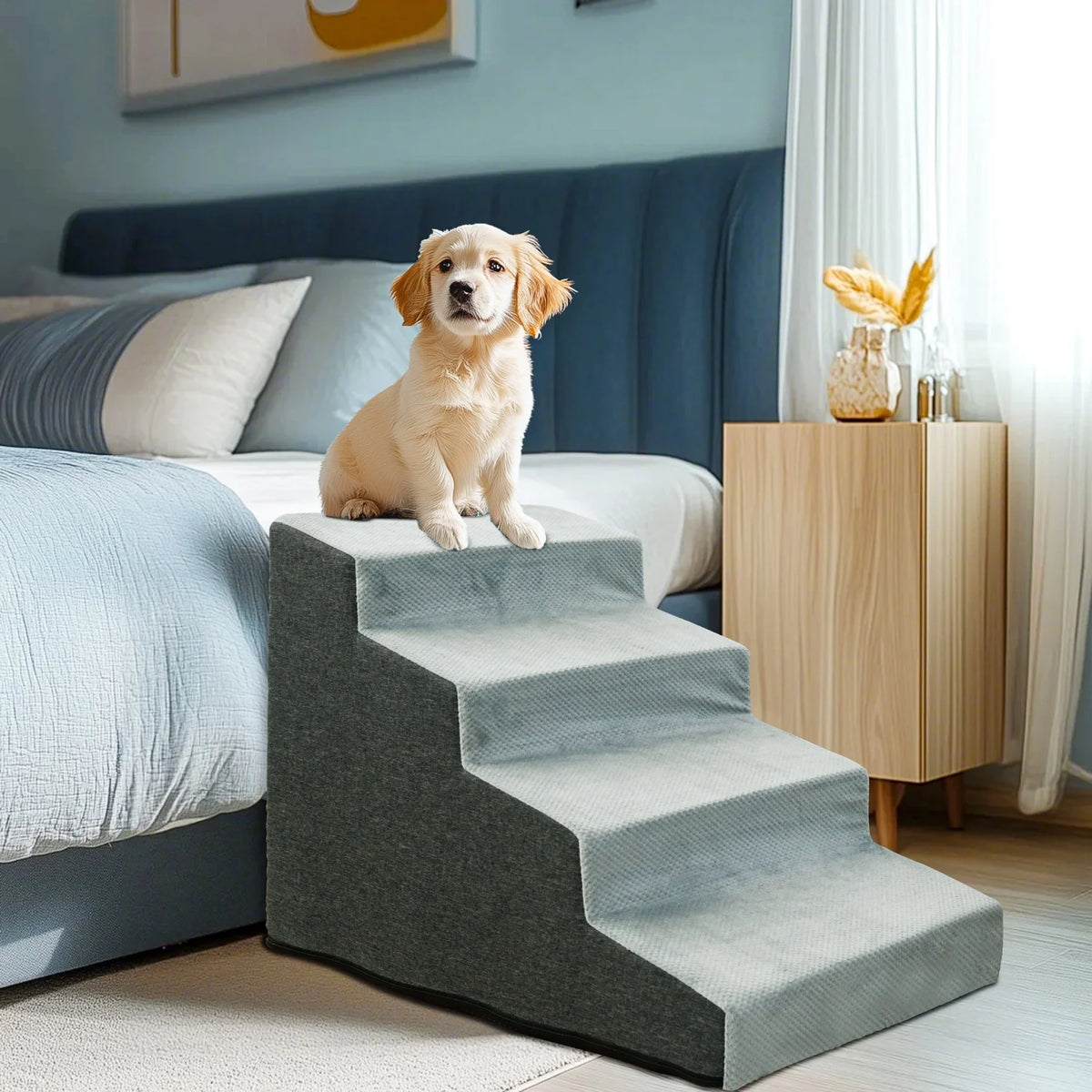 Non Slip Dog Stairs With Washable Cover For Small Pets
