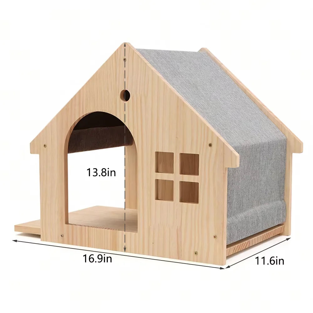 CWV Wooden Wall Mounted Cat Villa Climbing Shelf Unit