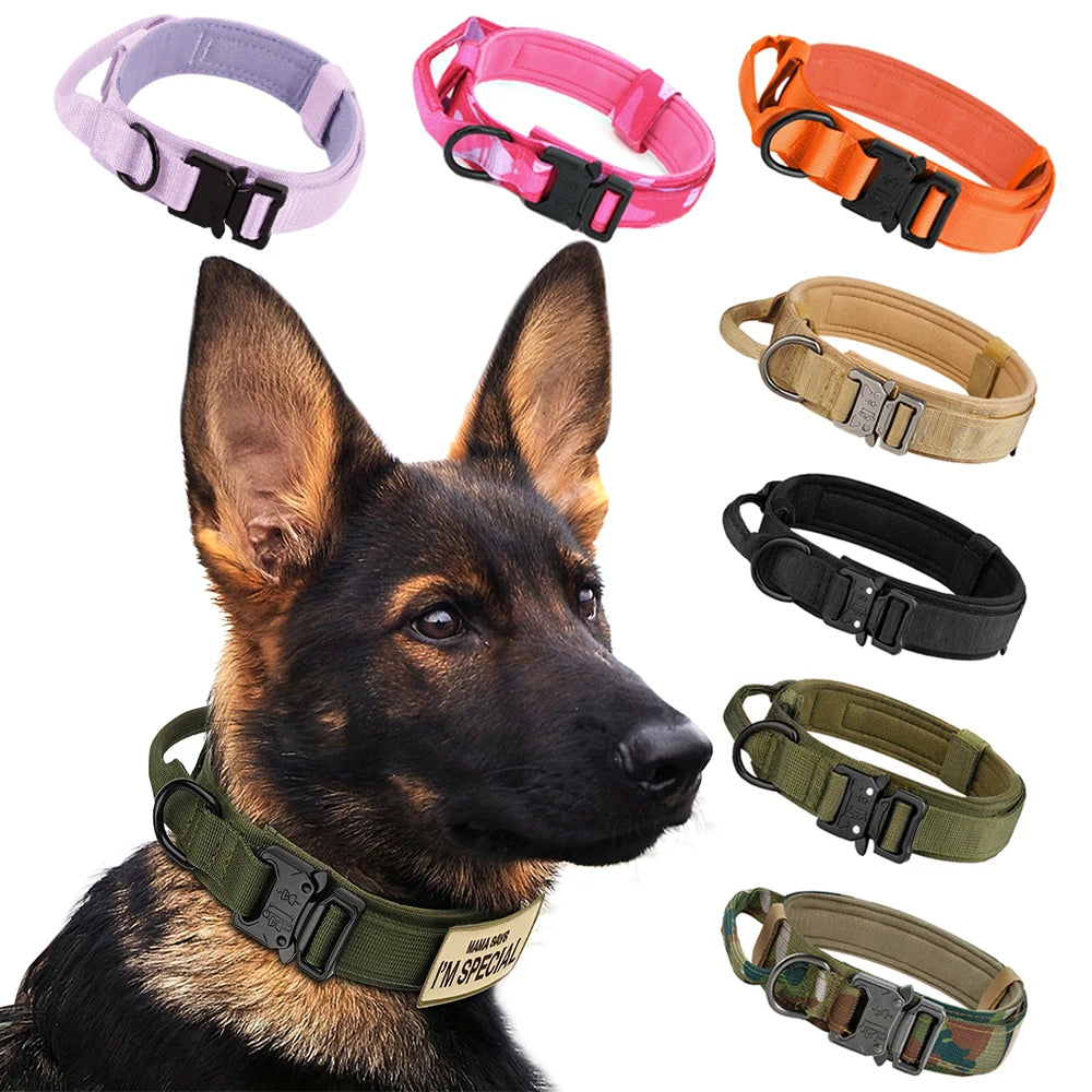 Adjustable Nylon Tactical Dog Collar And Leash Set