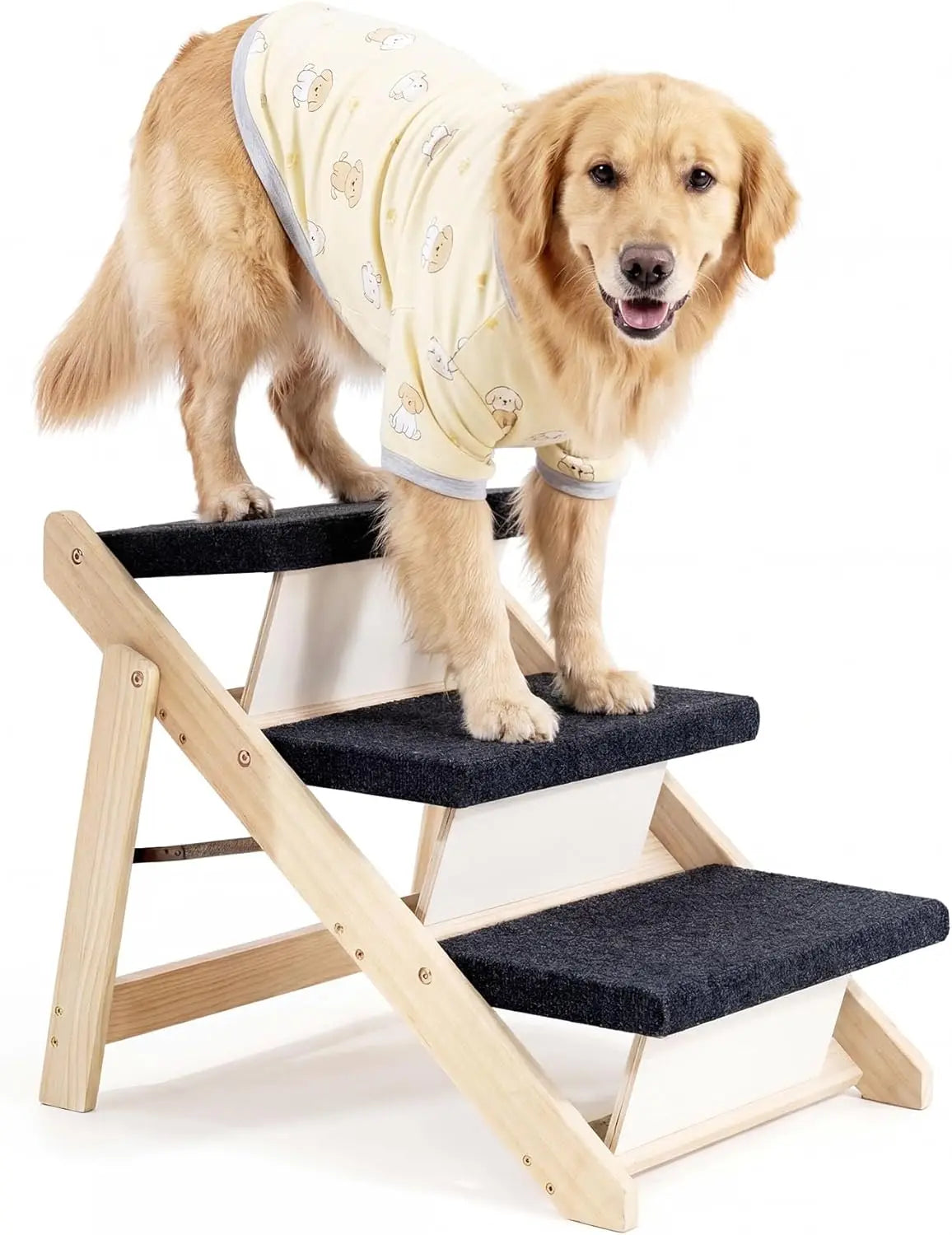 Foldable Wood Pet Stairs Ramp For Dogs Portable Bed Ladder