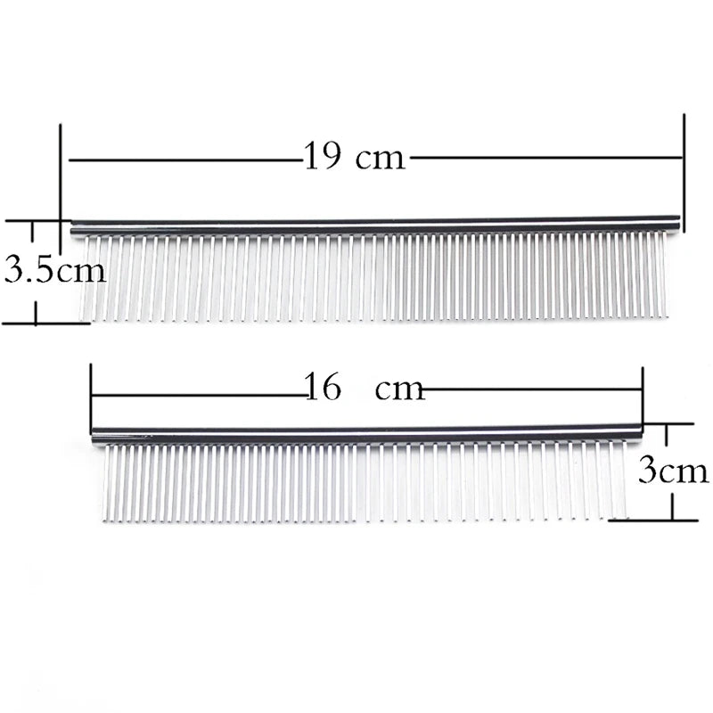 Premium Stainless Steel Grooming Comb for Thick Pet Fur Removal