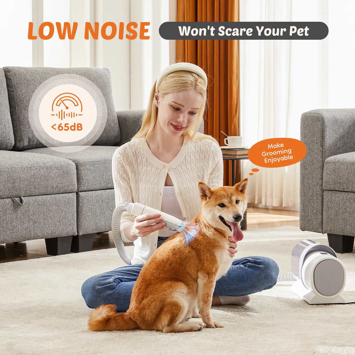 JHK Professional Pet Grooming Vacuum Kit With Low Noise Clippers