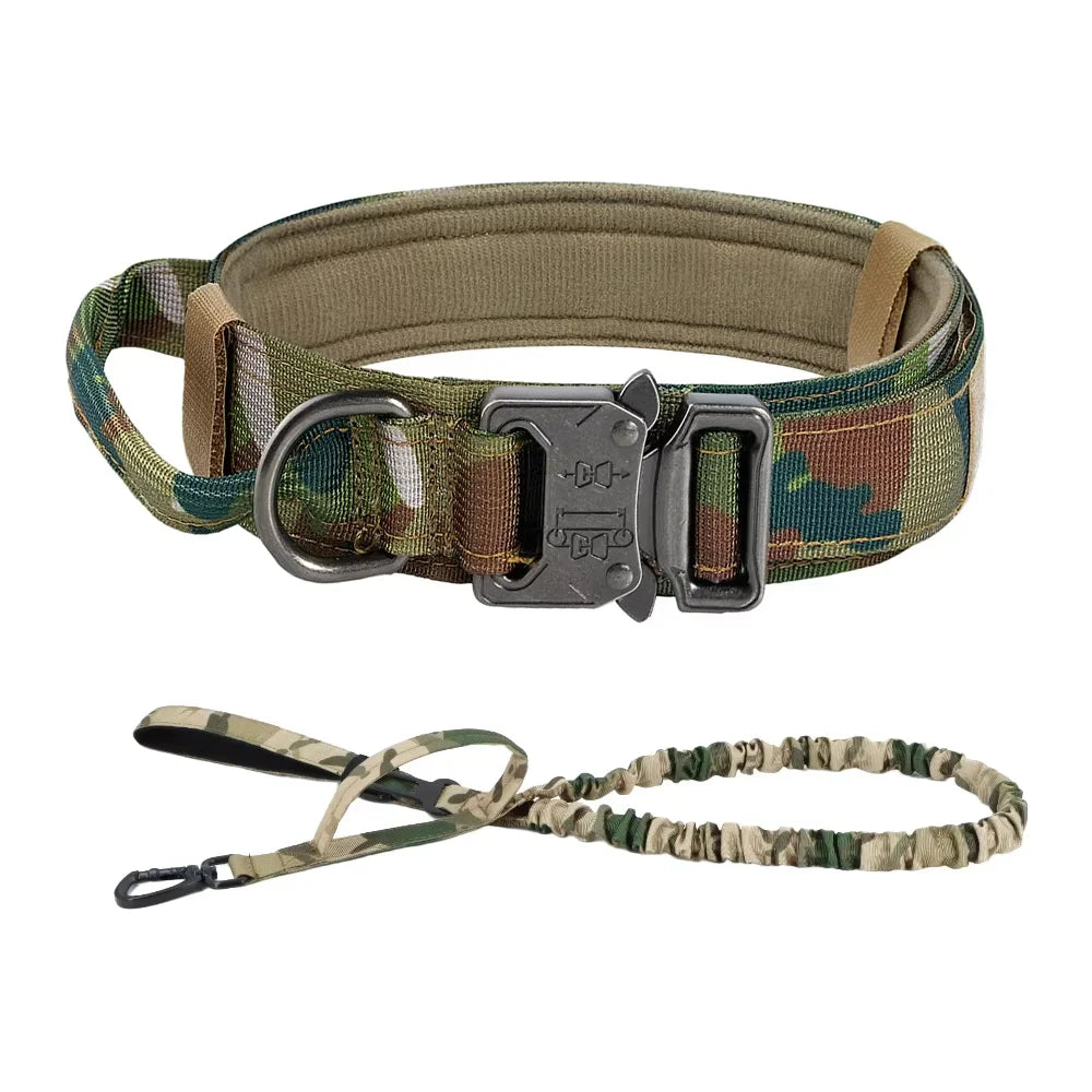Adjustable Nylon Tactical Dog Collar And Leash Set