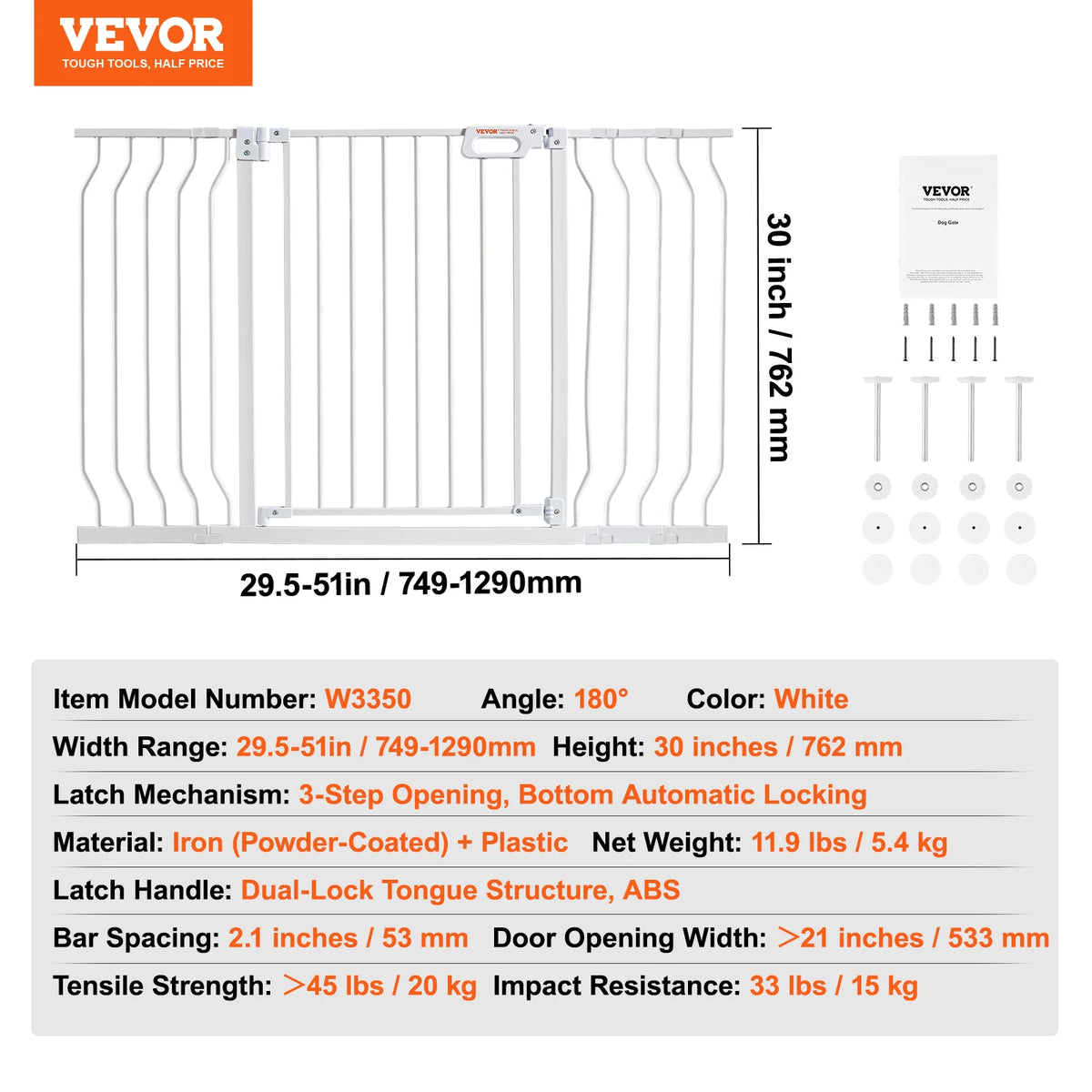 SucceBuy Baby Gate Walk Thru With Pressure Mount Barrier