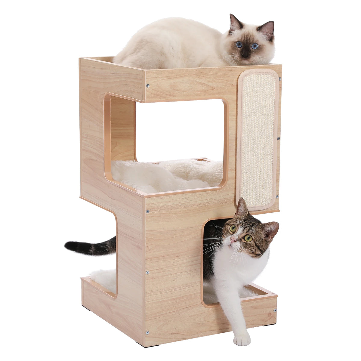 PAWZ Road Wooden Cat Condo Tower With Removable Soft Mat