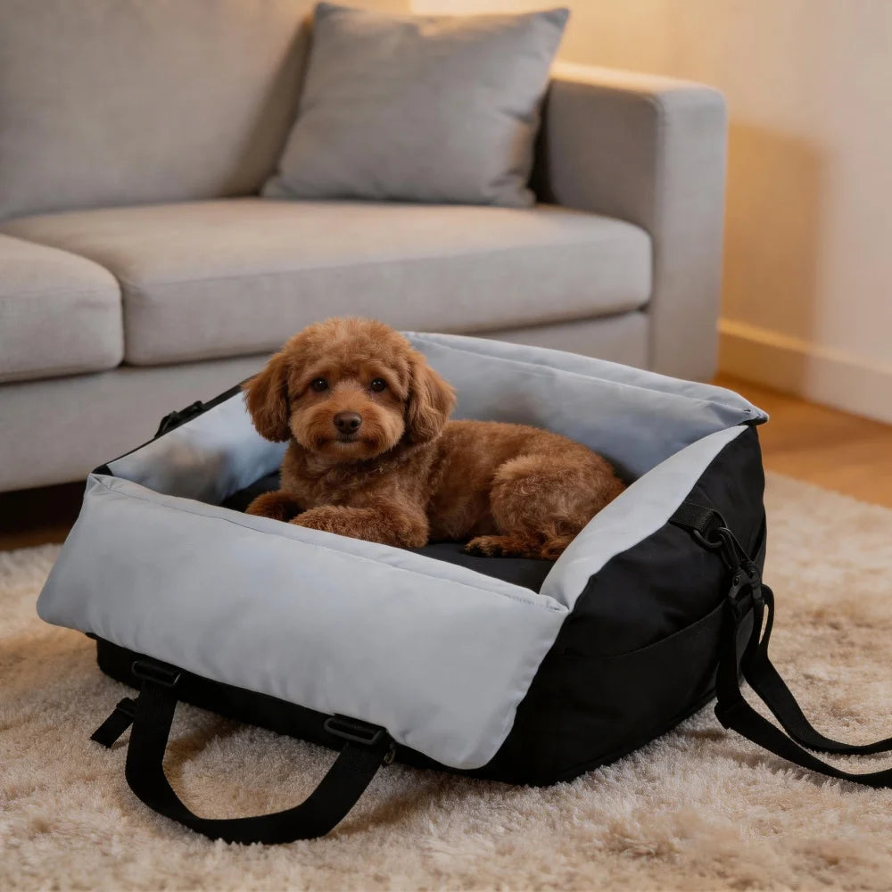 Borwart Portable Dog Car Seat With Safety Belt Washable Cover