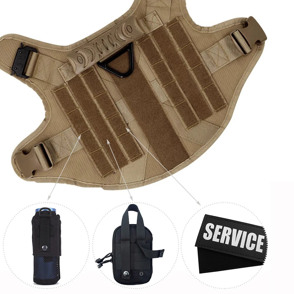 Padded Nylon Dog Harness And Leash Set With Buckle Closure