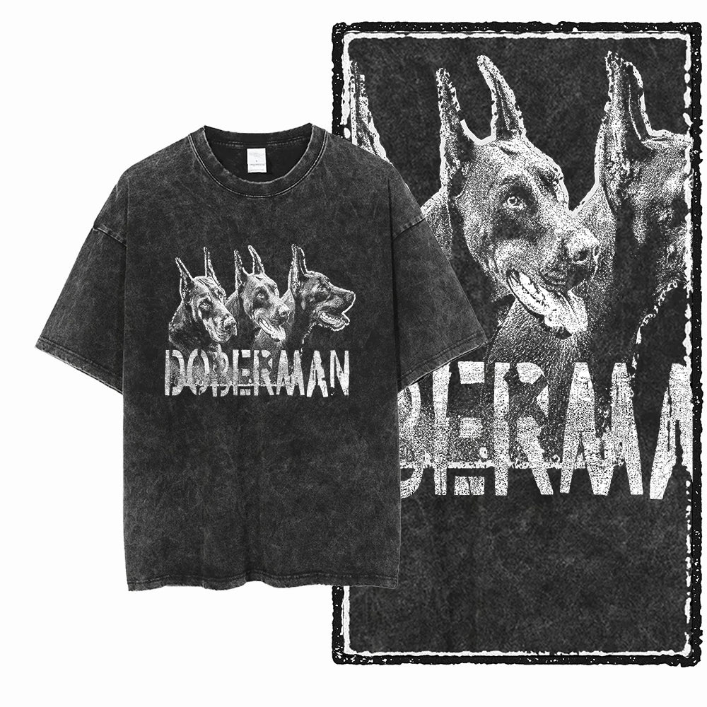 The Coolmind Doberman Graphic Printed Cotton Unisex Streetwear T Shirt