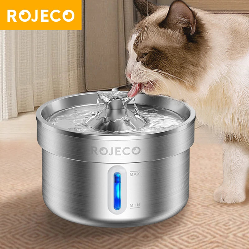 ROJECO Stainless Steel Automatic Pet Water Fountain Filters