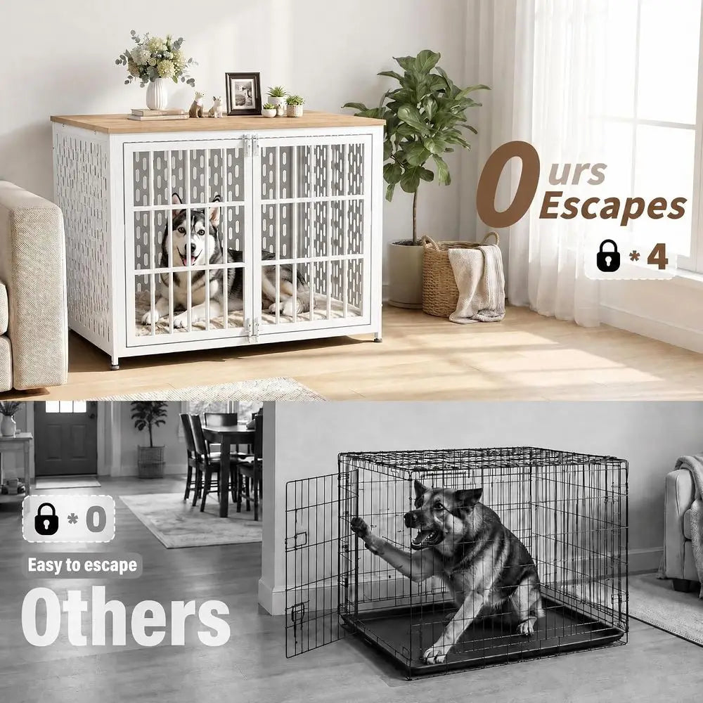 Heavy Duty Dog Crate Furniture With Indoor Decorative Table