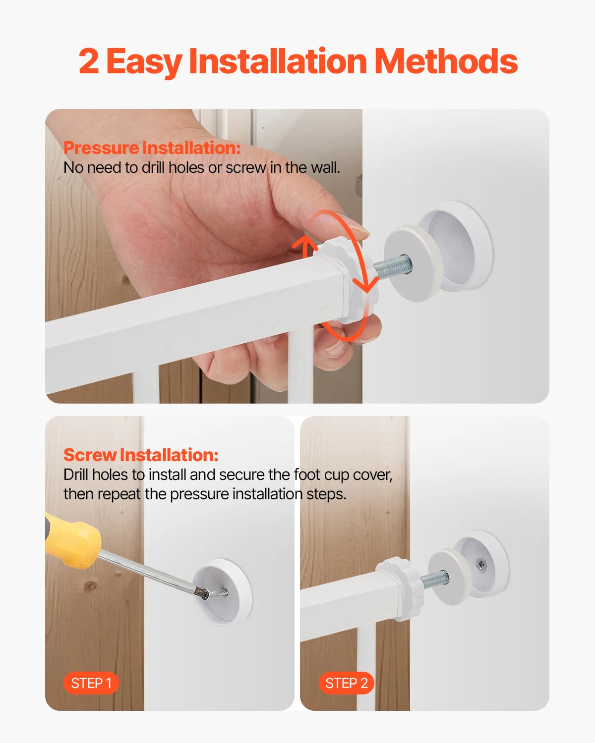 SucceBuy Baby Gate Walk Thru With Pressure Mount Barrier