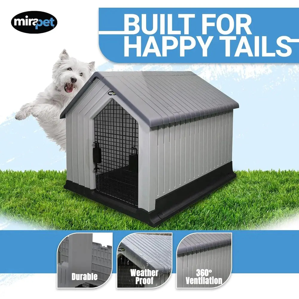 Durable Waterproof Plastic Dog House For Indoor Outdoor Shelter