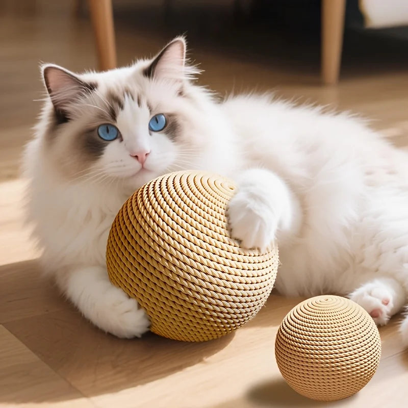 Interactive Sisal Cat Ball Toy for Scratching and Teeth Cleaning