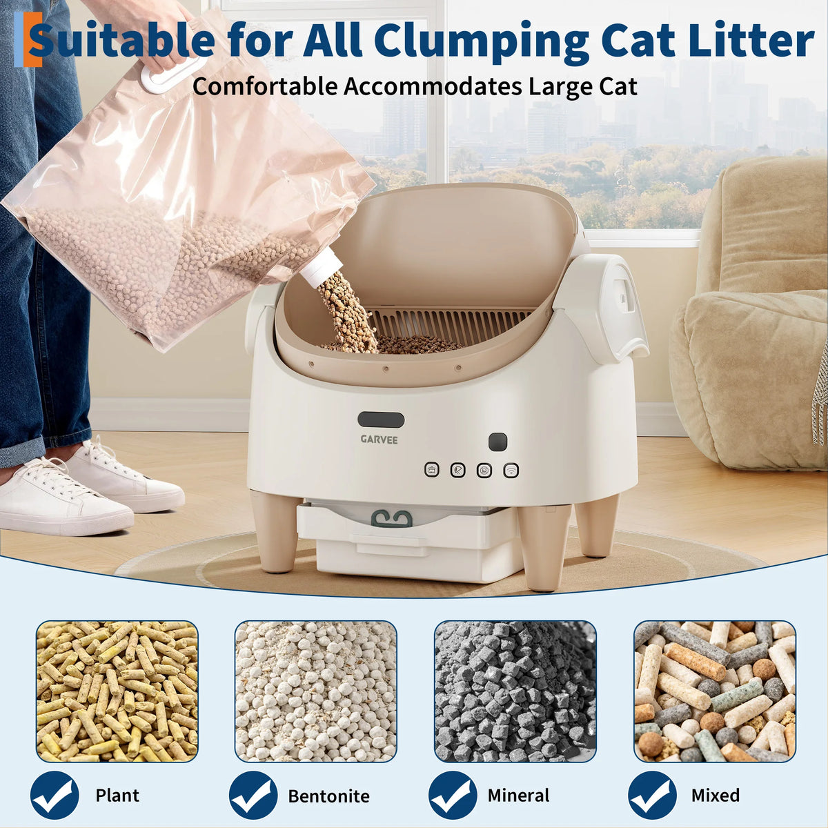 HiMISS Smart Automatic Cat Litter Box With Remote App Control